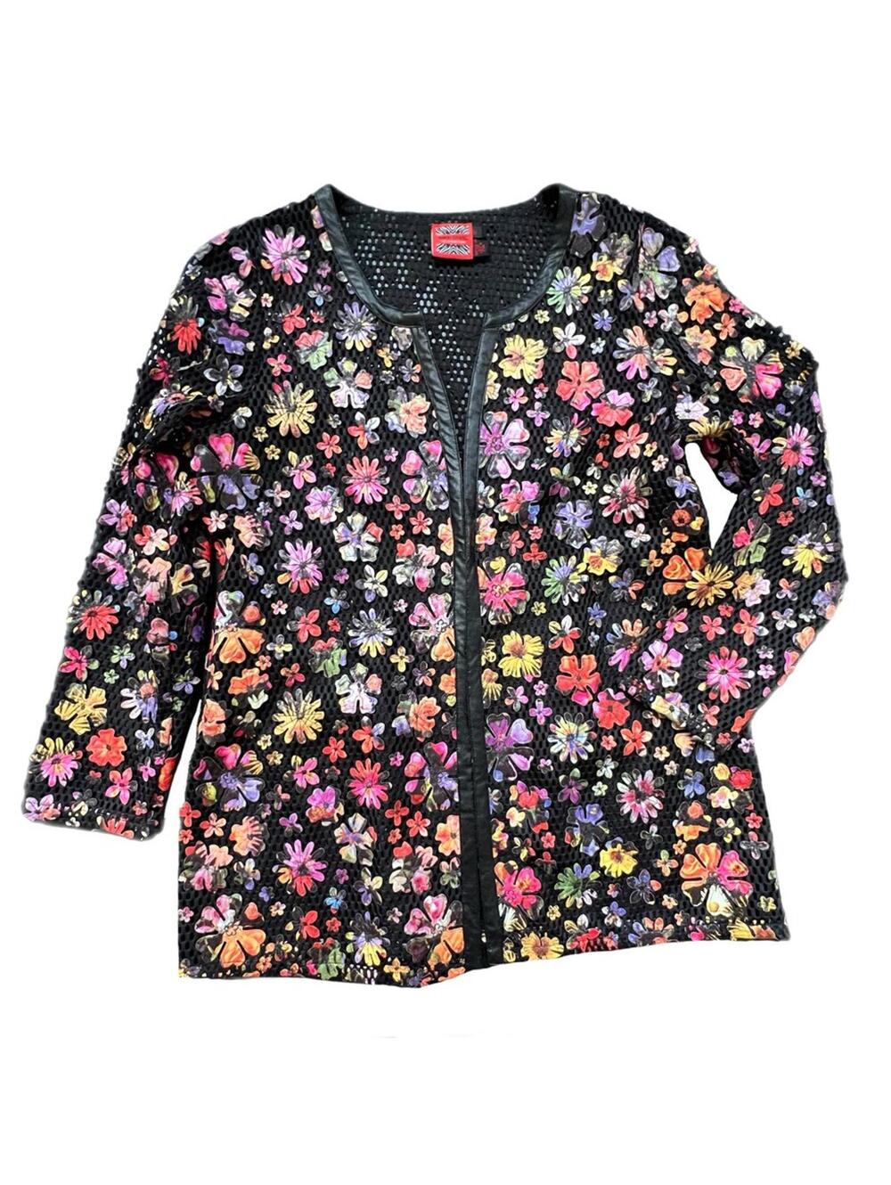 Simon Chang‎ Floral Blazer with Mesh Underlay - Size 12